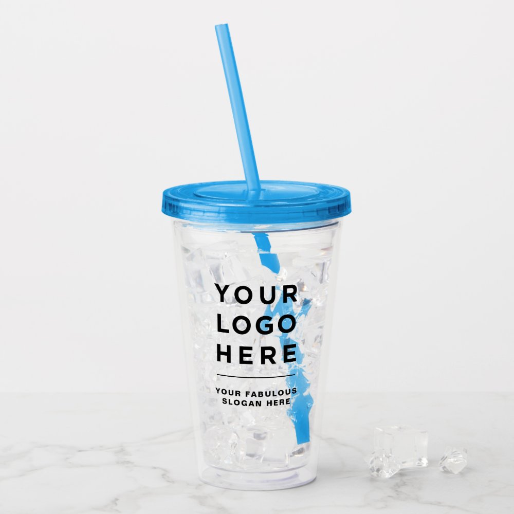 Custom Logo Acrylic Tumbler with Straw No Minimum