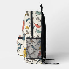 Tiled Birds Pattern Printed Backpack