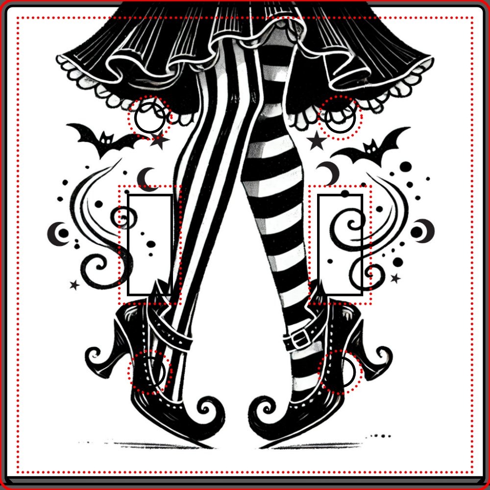 Black & White Witch Legs Whimsical Halloween  Light Switch Cover
