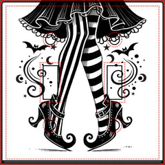 Black & White Witch Legs Whimsical Halloween  Light Switch Cover