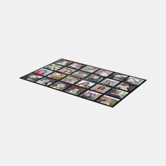 Custom 24 Photo Collage - Black - simple text Rug