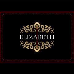 Elegant Monogram Black Gold Bath Mat