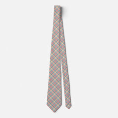 Pastel Peach Mint Tartan Wedding Pattern Neck Tie