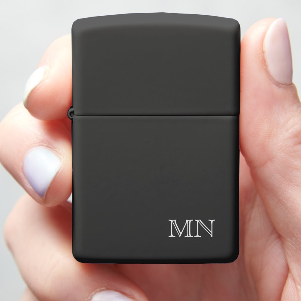 Simple Classic Masculine Monogram Zippo Lighter