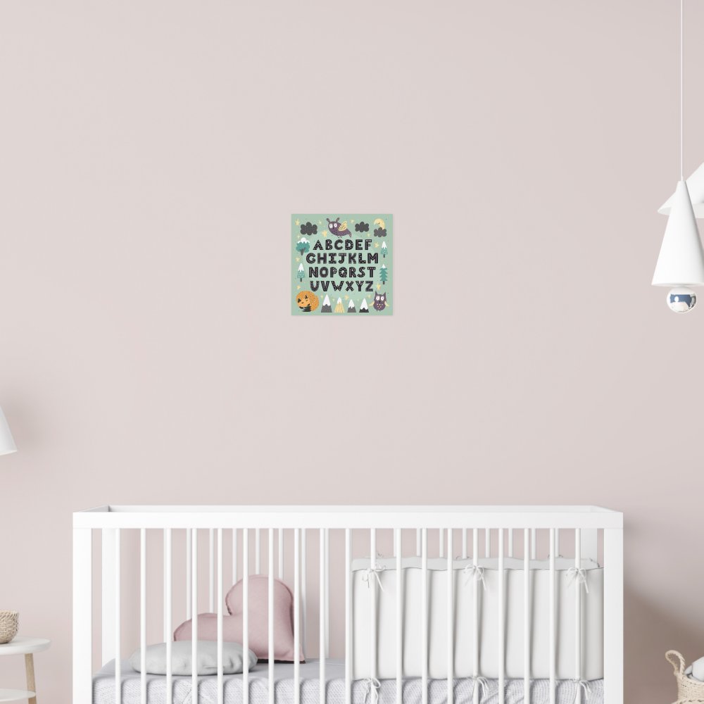 Cute Whimsical Woodland Animals ABC Alphabet Poster