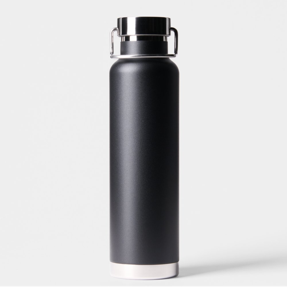 Personalized Your Name Script Black Wedding Water Bottle