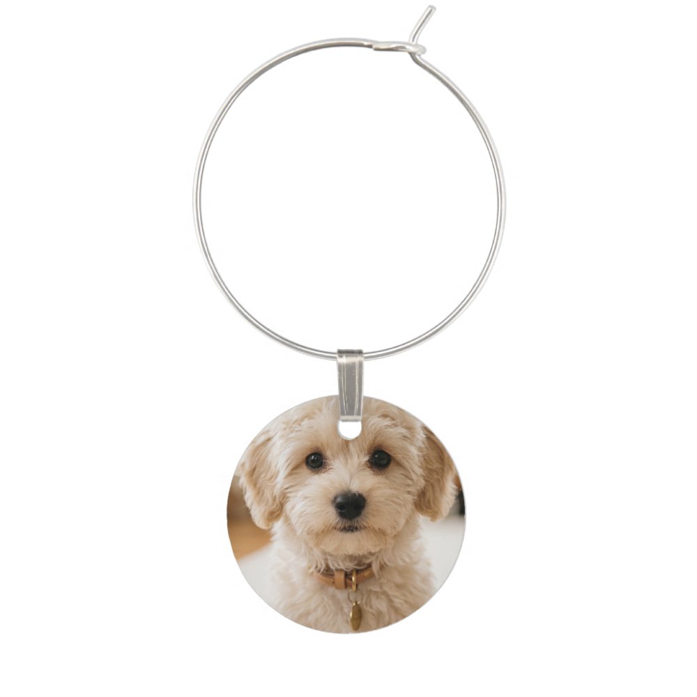 Personalized Photo Collage 4 Photos Wine Charm