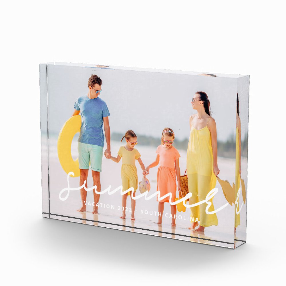 Summer 20XX Family Vacation Modern Simple Photo Block