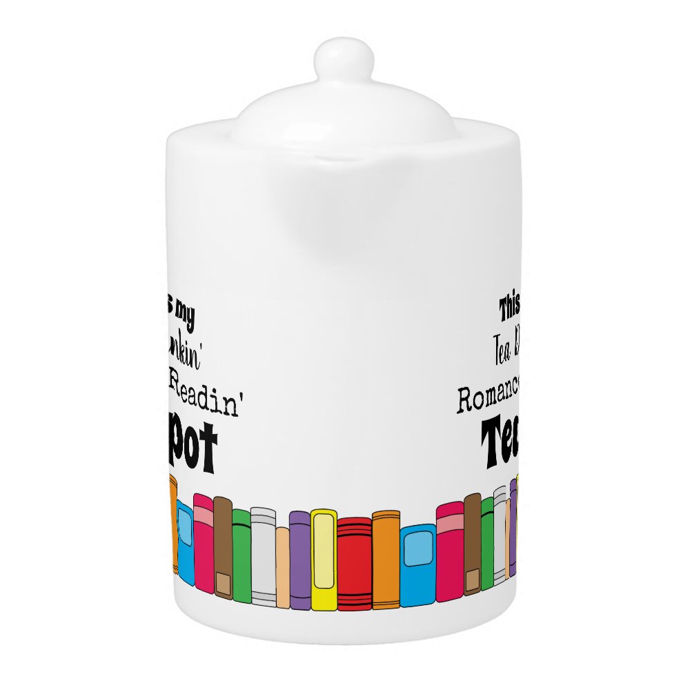 Tea Drinking, Romance Reading Books Teapot