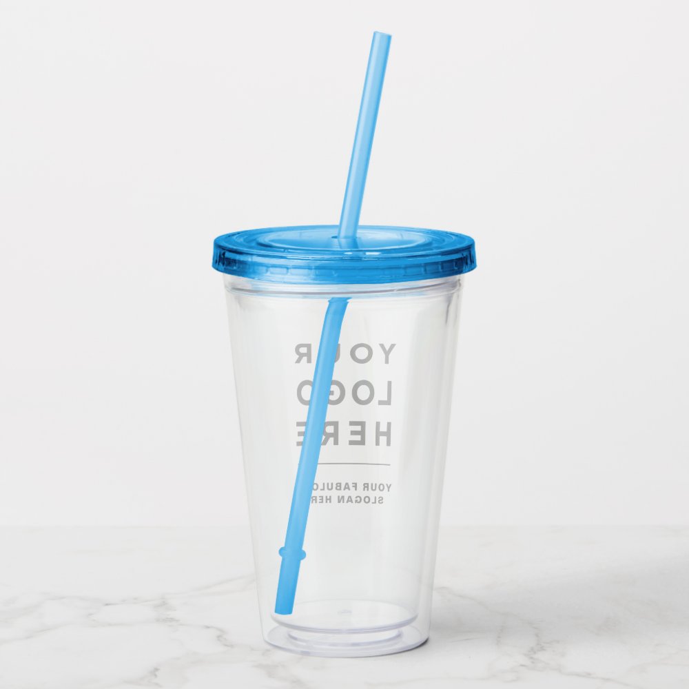 Custom Logo Acrylic Tumbler with Straw No Minimum