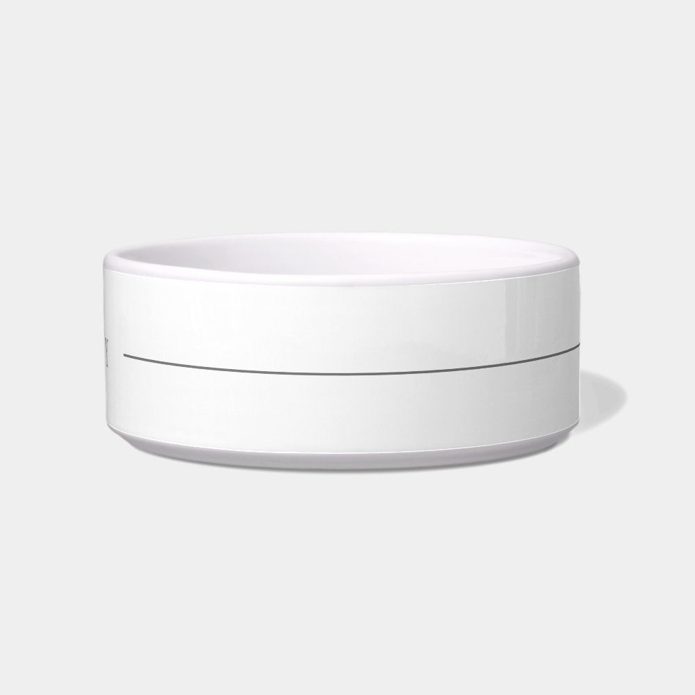 Custom: White and gray name pet bowl