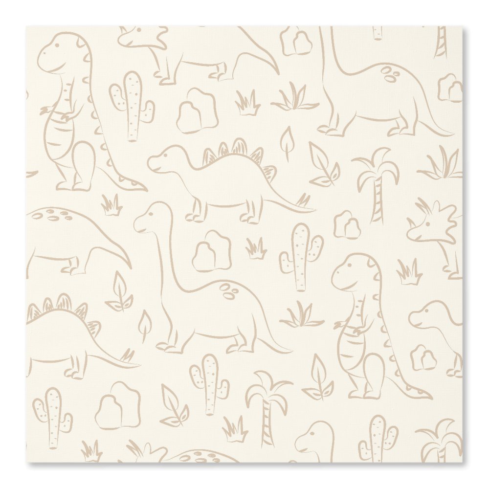 Dinosaur Neutral Boho Soft Earth Tone Dino Beige Wallpaper