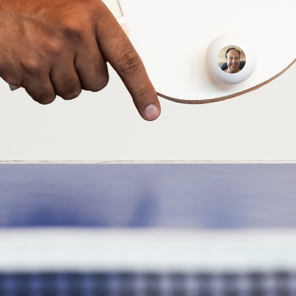 Ping Pong Ball with a funny view.