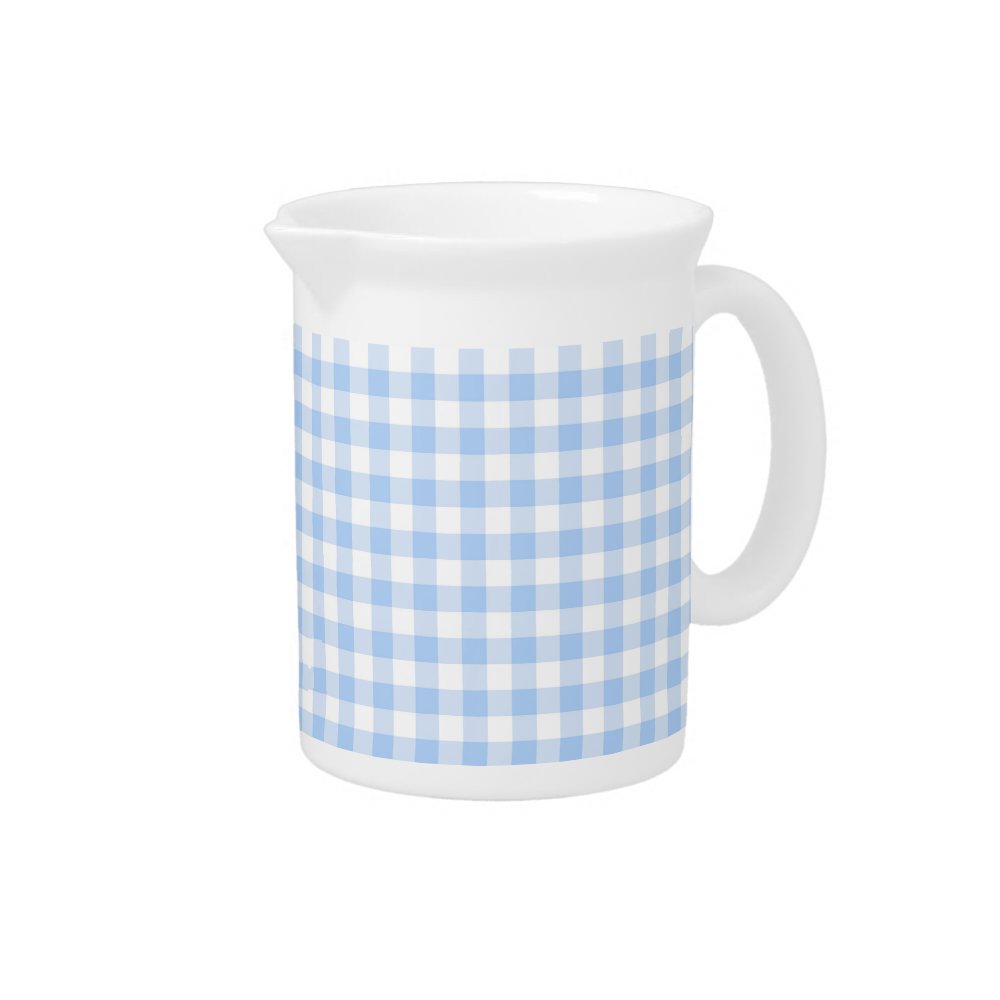 Porcelain Pitcher blue gingham