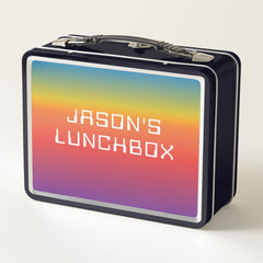 Rainbow Ombre Personalized Metal Lunch Box