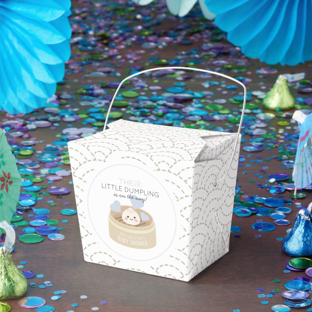 Little Dumpling Blue Baby Shower Favor Box