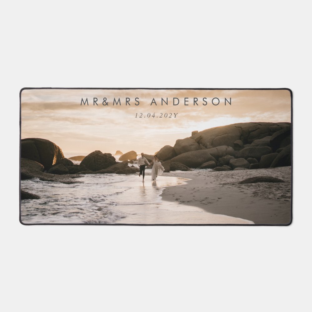 Premium Custom Photo Wedding Gift Desk Mat