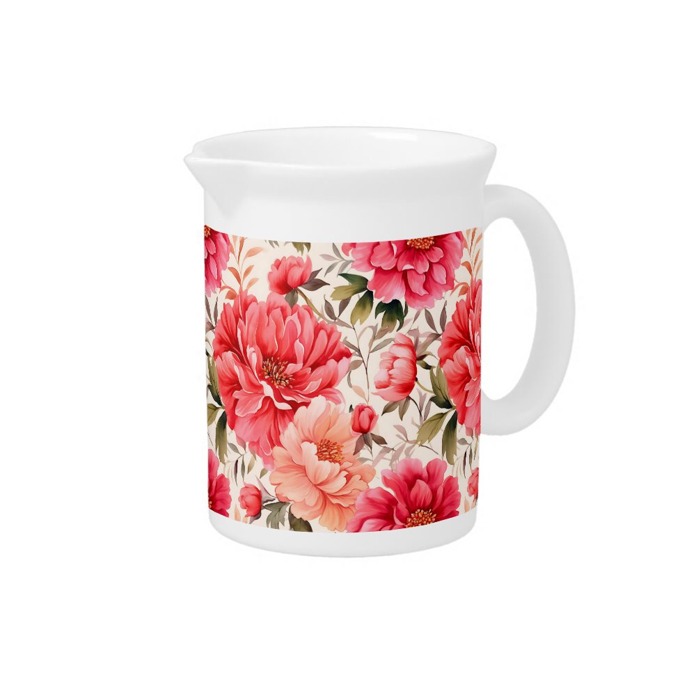 Peony Water Pitcher