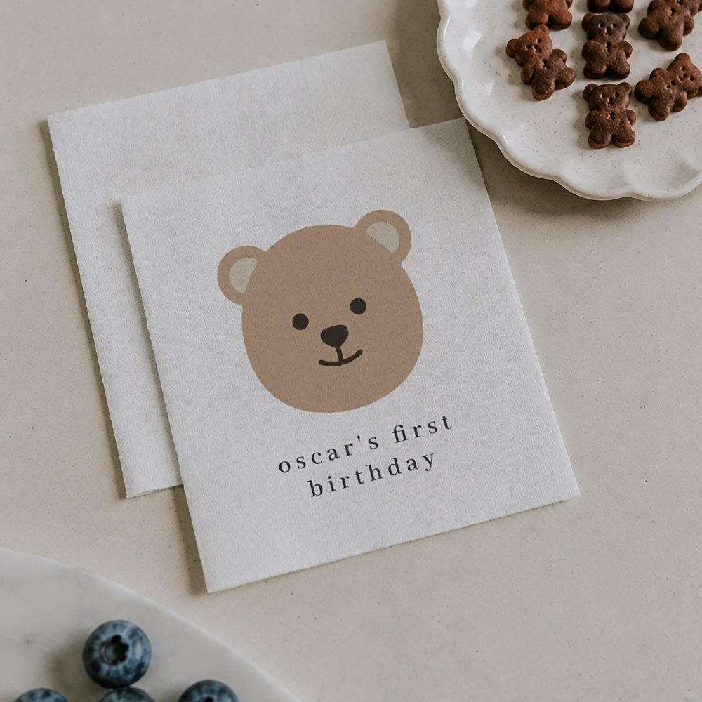 Teddy Bear Face Paper Napkin