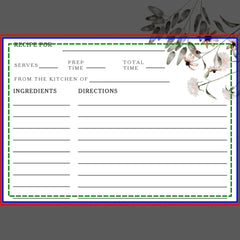 Wildflower Bridal Shower Recipe Card
