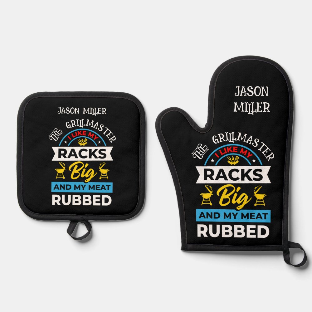 Fun Grill Master   Oven Mitt & Pot Holder Set