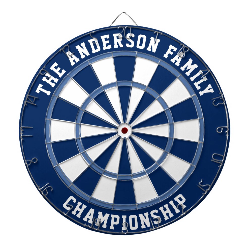 Custom Family Name Personalized Blue Dartboard