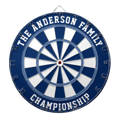 Custom Family Name Personalized Blue Dartboard