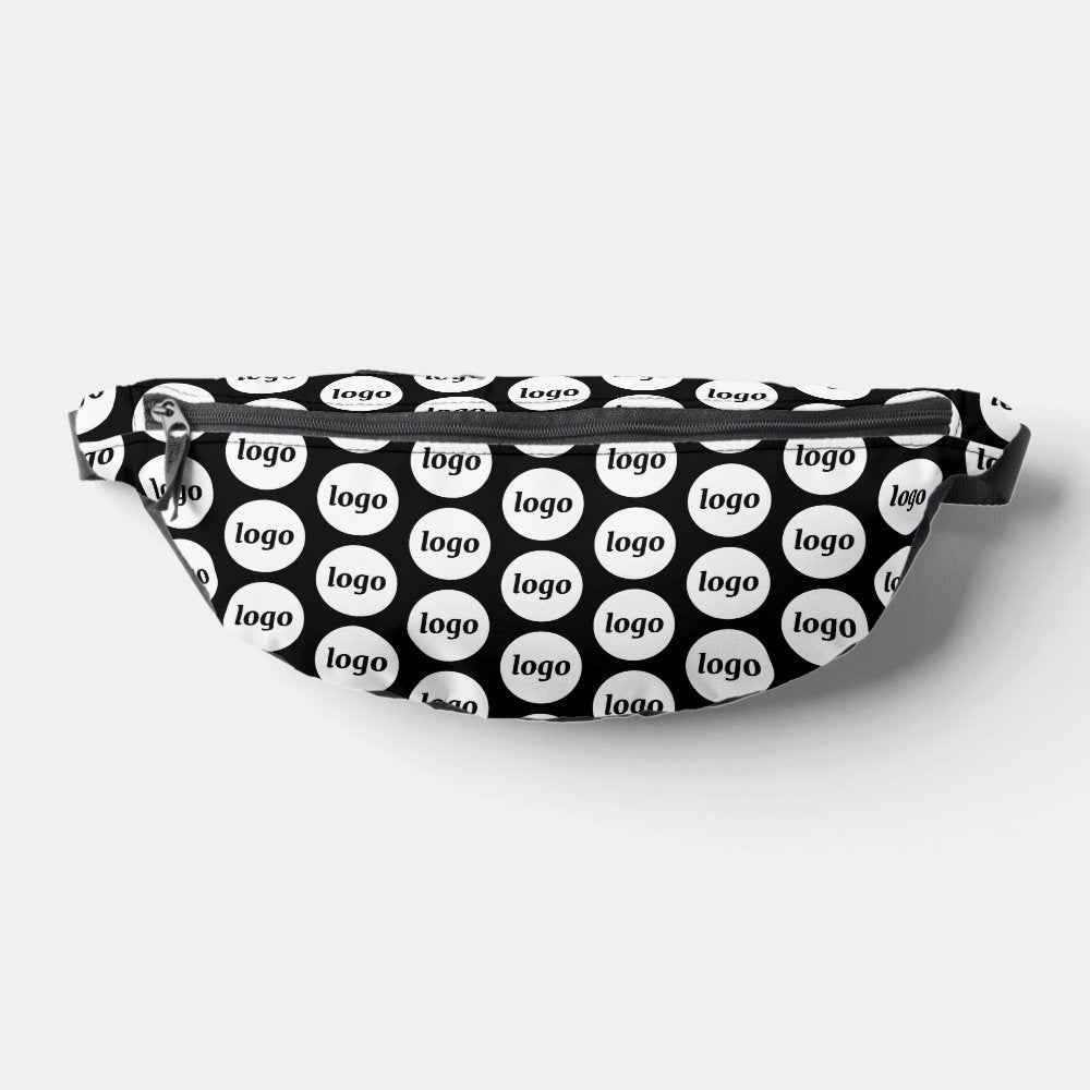 Logo Pattern Promotional Business Black Fanny Pack