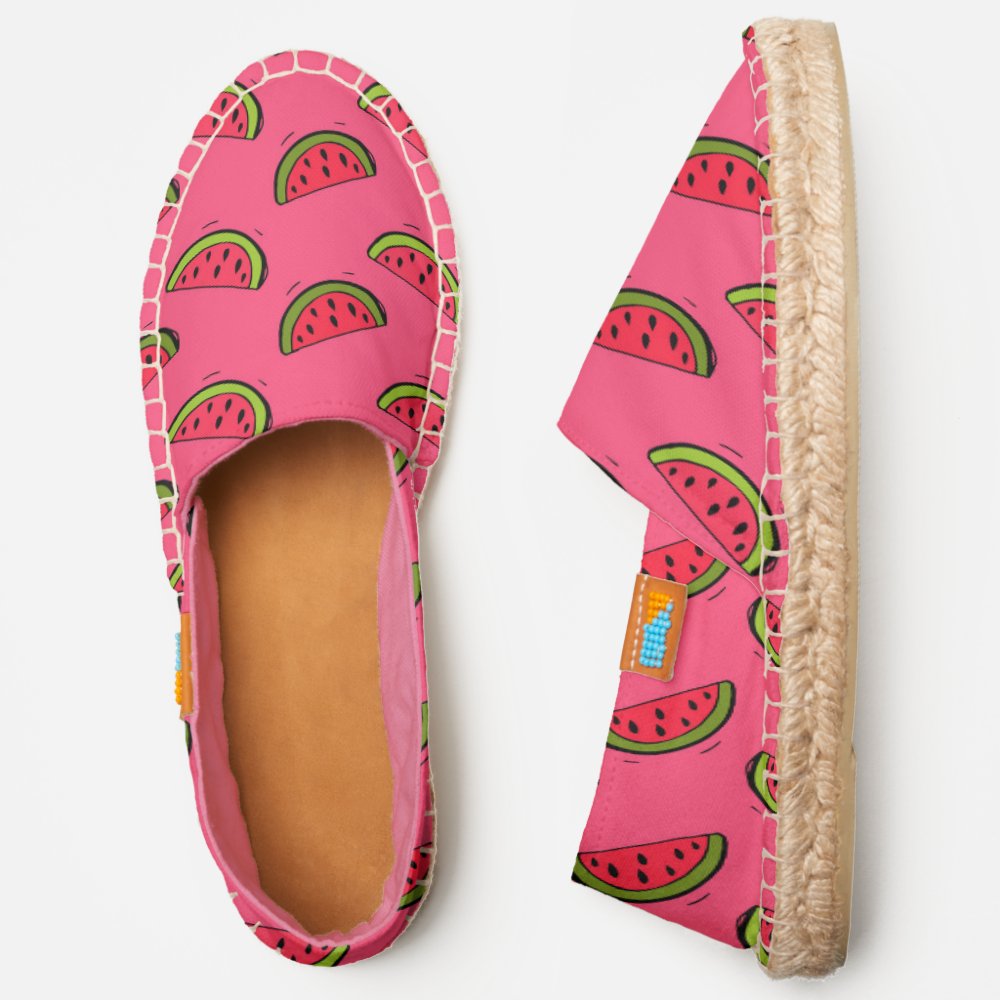 Summer Watermelon on Pink Pattern Espadrilles