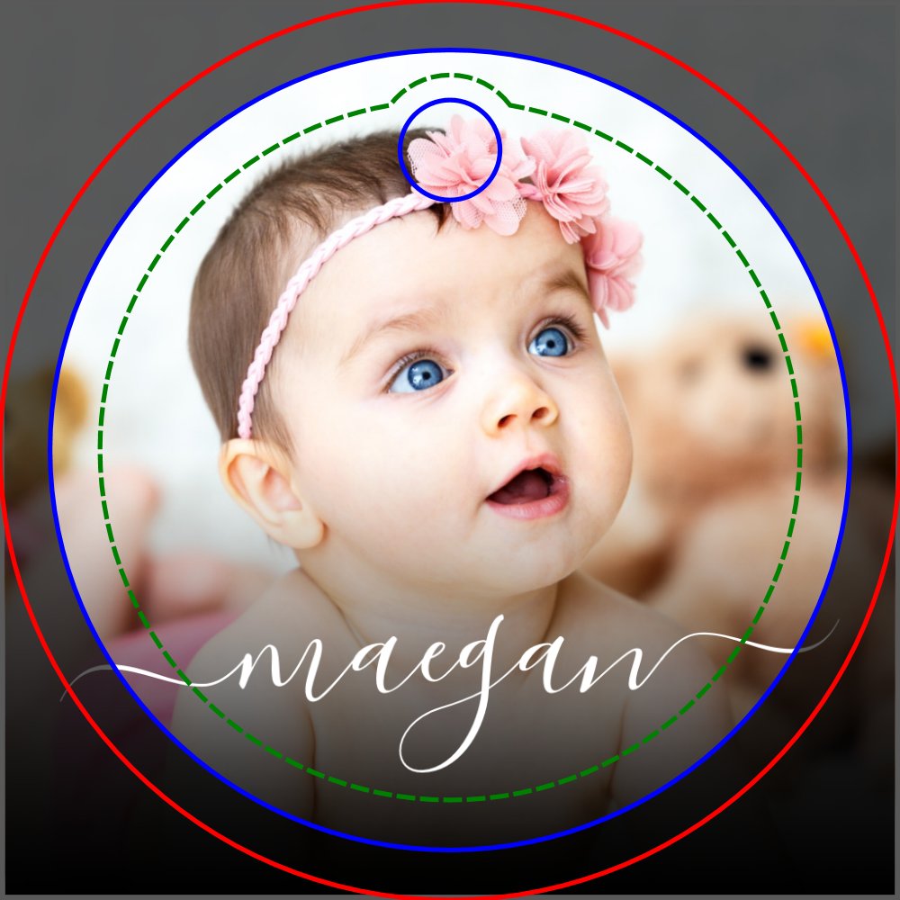 Custom Baby Photo Name Handwriting Script Keychain