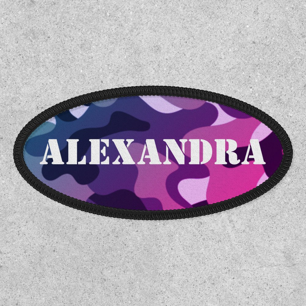 Purple Camouflage Military Camo Personalized Name Patch
