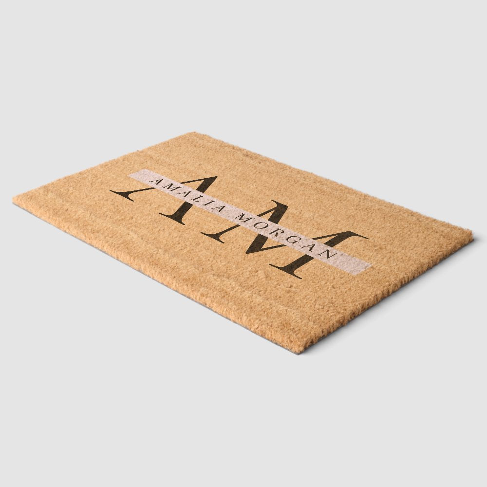 Personalized Initial and Name | Custom Welcome Fiber Doormat