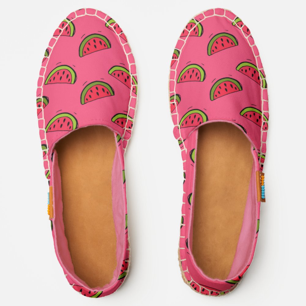 Summer Watermelon on Pink Pattern Espadrilles