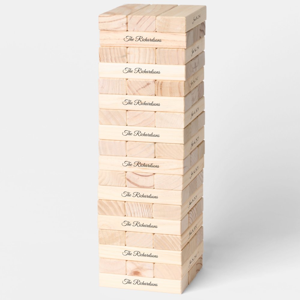Personalized Wedding Lawn Game Giant Jenga Tower