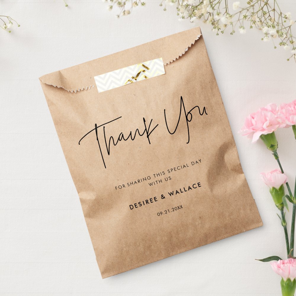 Modern minimalist wedding favor bags