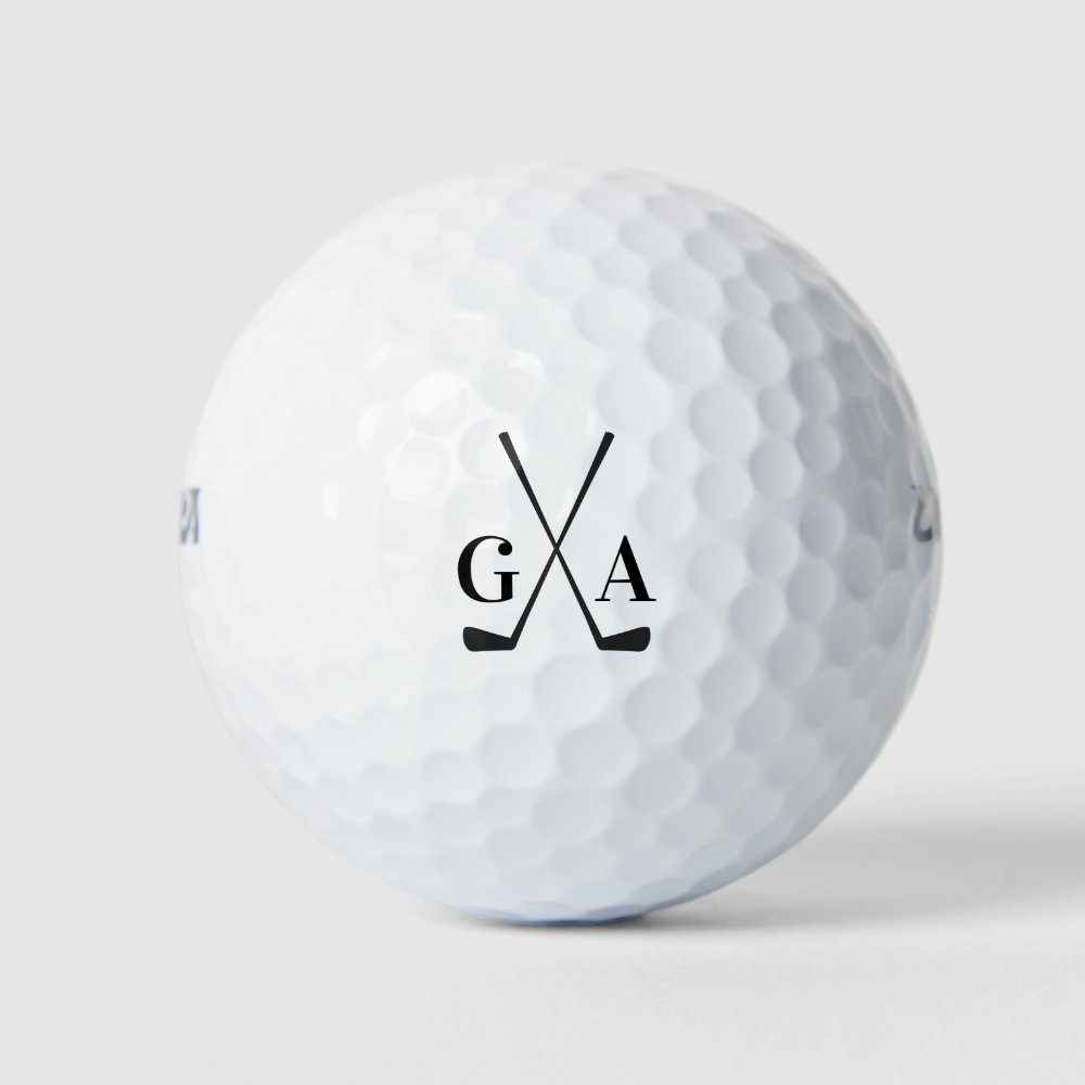 Golf modern typography initials monogram elegant  balls