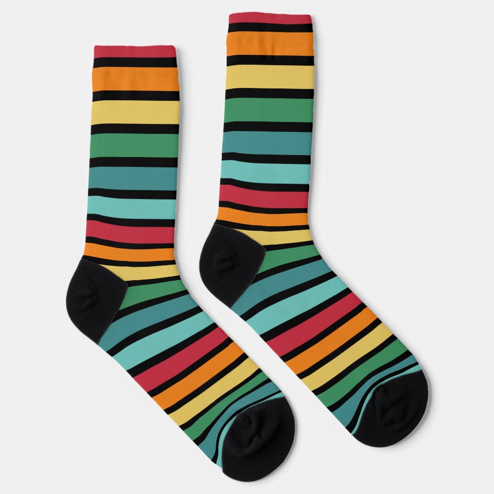 Personalized Initial Retro Stripey  Socks