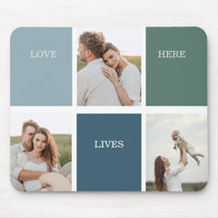 Modern Family Collage Photo | Love Live Here  Mouse Pad