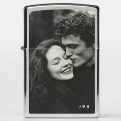 Custom Photo Modern Keepsake Monogram Gold Heart Zippo Lighter