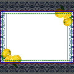 Lemon Italian Blue Tile Bridal Shower Recipe Card