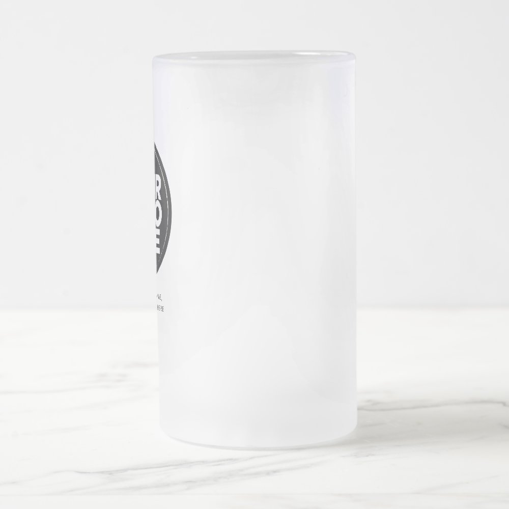 Logo and Text Frosted Glass Beer Mug