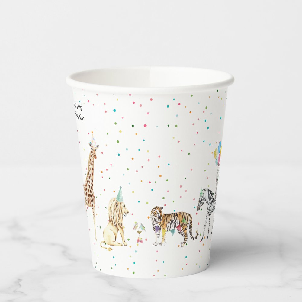 Modern Simple Party Animal | Wild Animal Birthday  Paper Cups