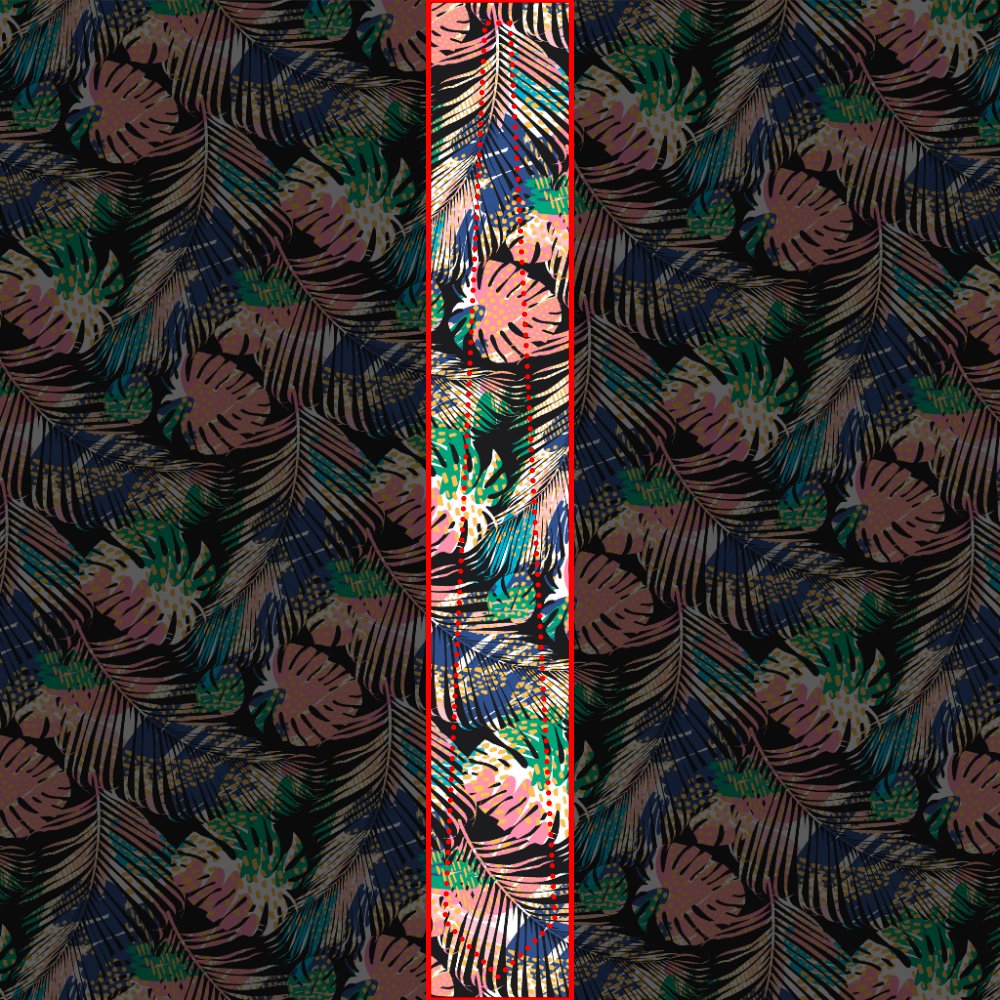 Black Pink Green White Tropical Plants Neck Tie