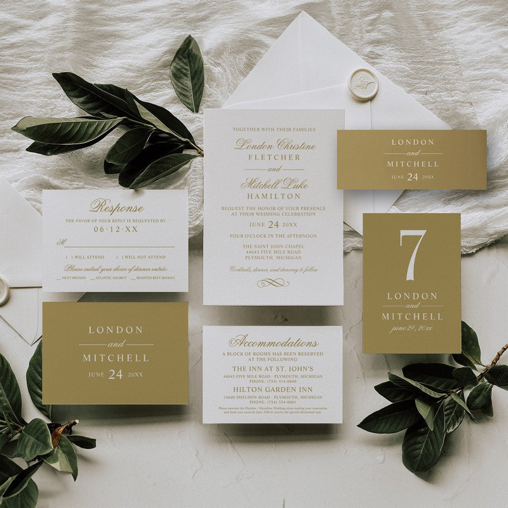 Classic Antique Gold Monogram Wedding Unity Candle Set