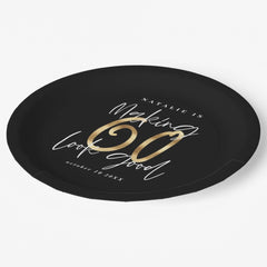 Making 60 look good gold Birthday party Paper Plates
