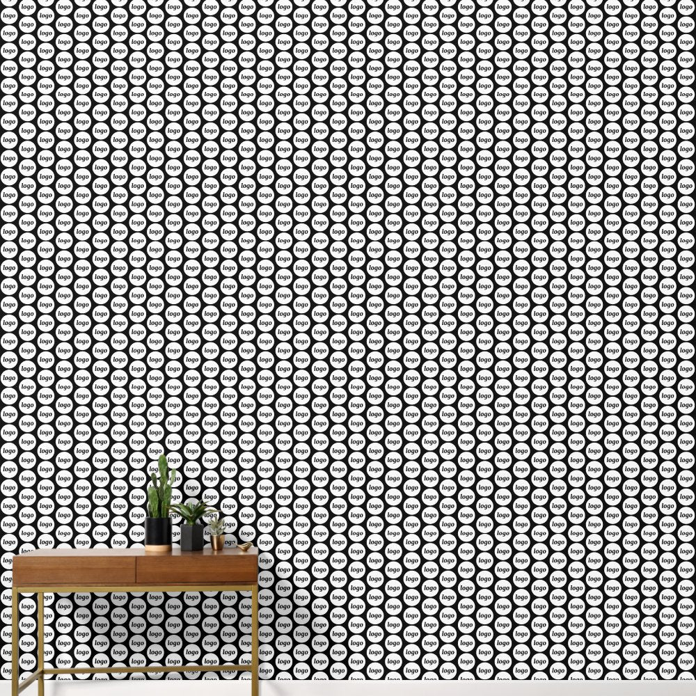 Logo Pattern Business Promotional Black Wallpaper