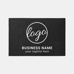 Simple Custom Logo Black Business Rug