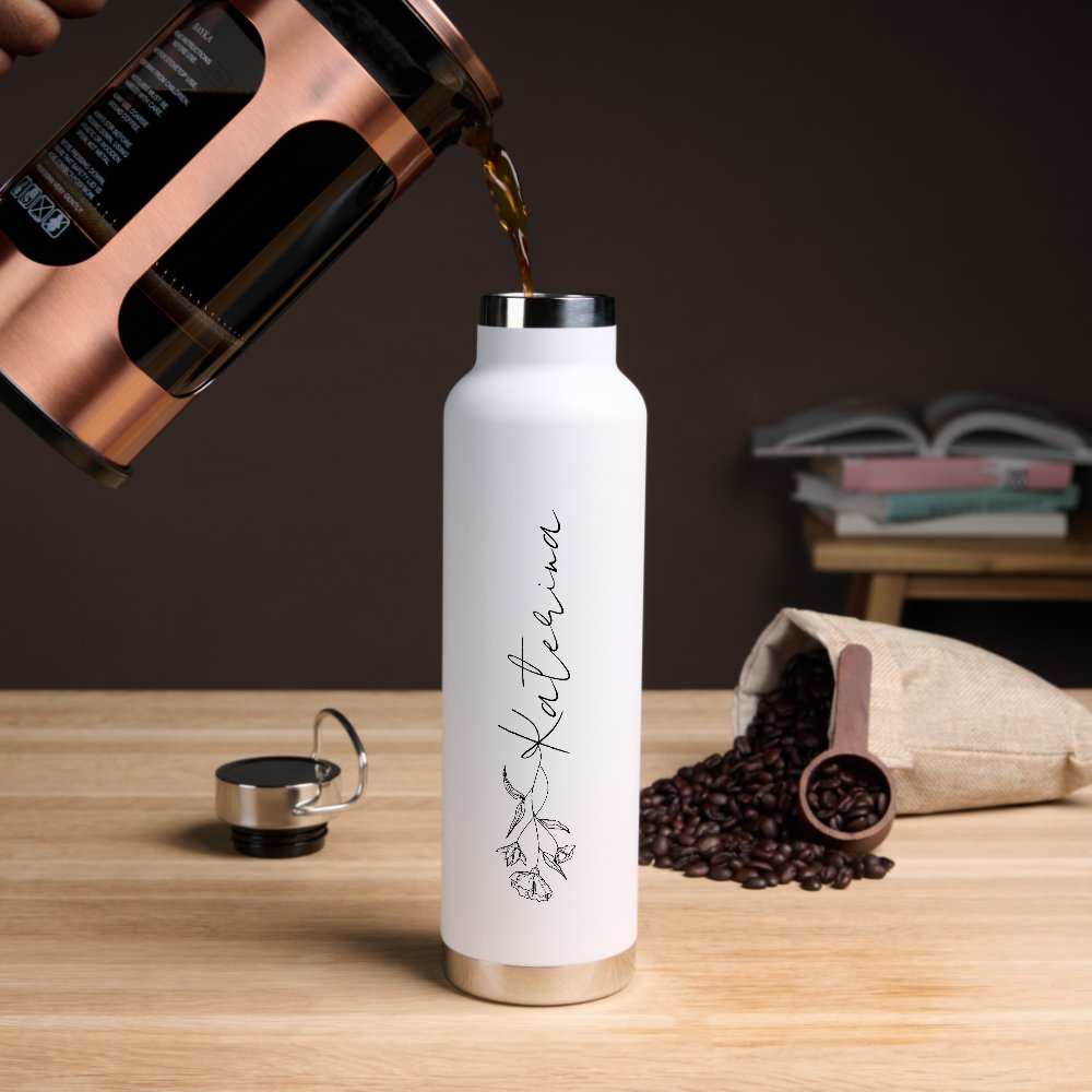 Personalized Your Name Floral Water Bottle