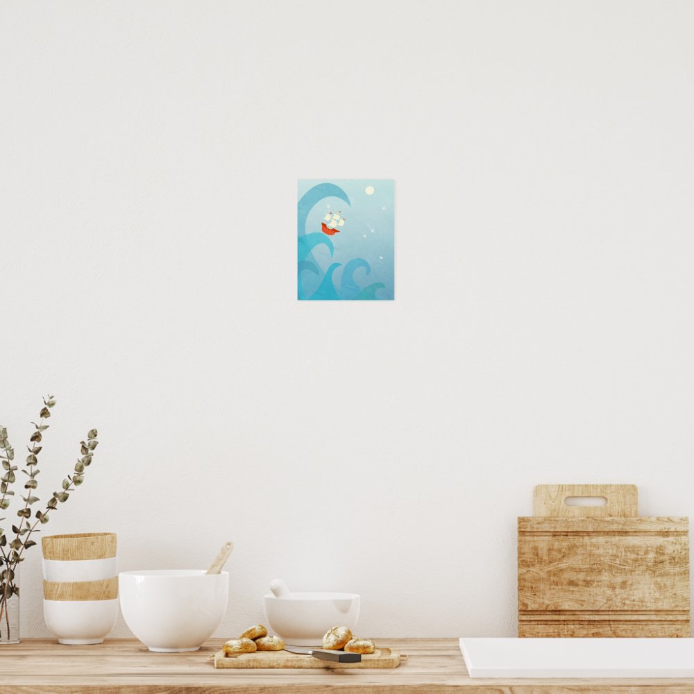 Nautical Sailing Boat Art Poster