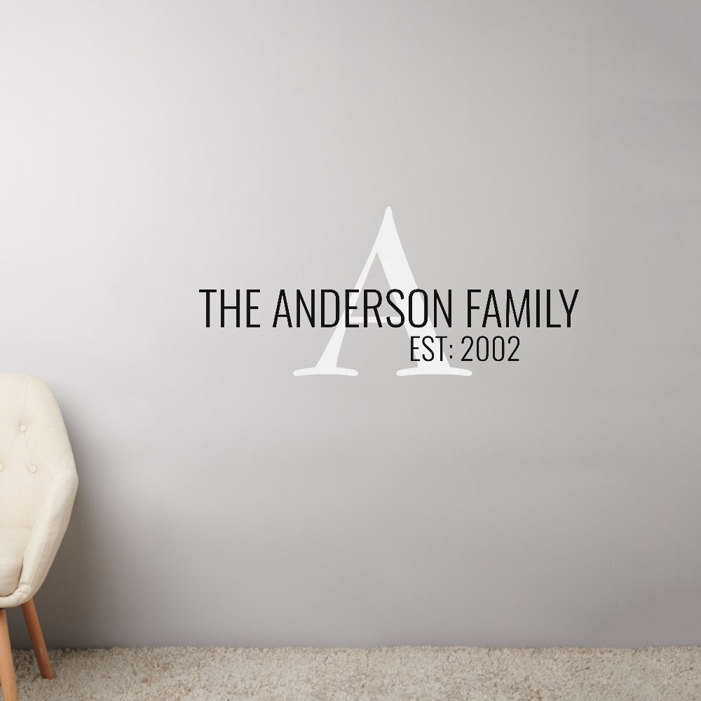 Family Name Personalized Monogram  Wall Decal